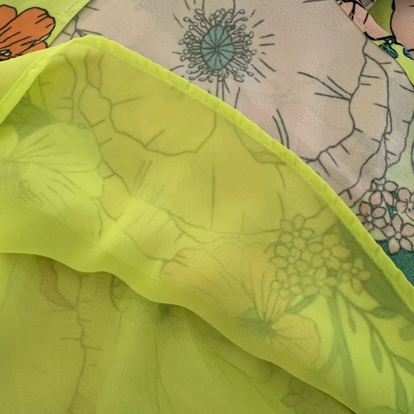 Revolve X AFRM Spring Lime Bouquet Floral Dolly Off The Shoulder Mini Dress | M - Picture 13 of 16